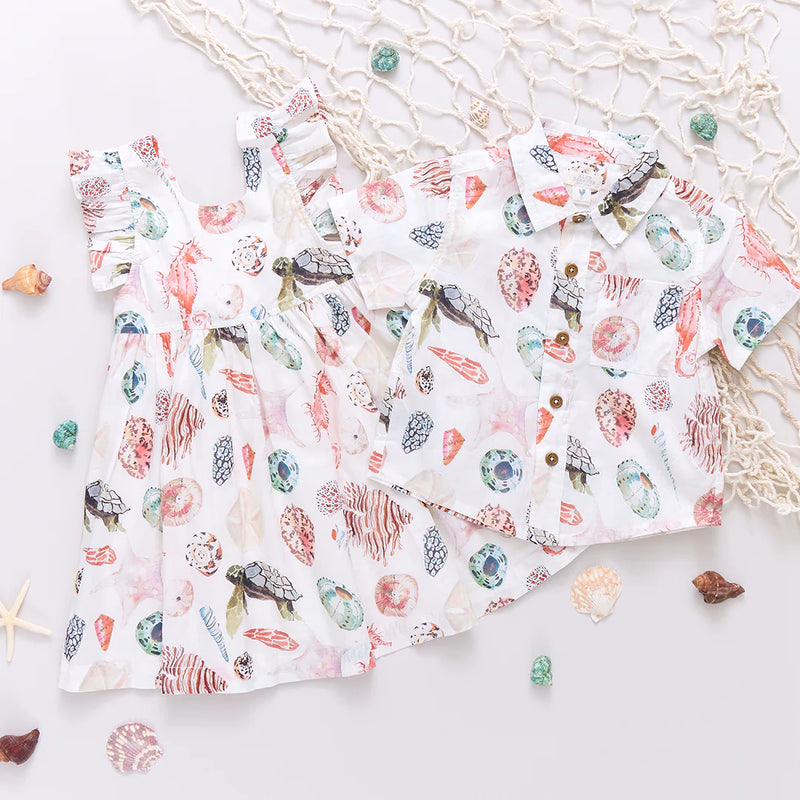 Boys Jack Shirt | Watercolor Shells