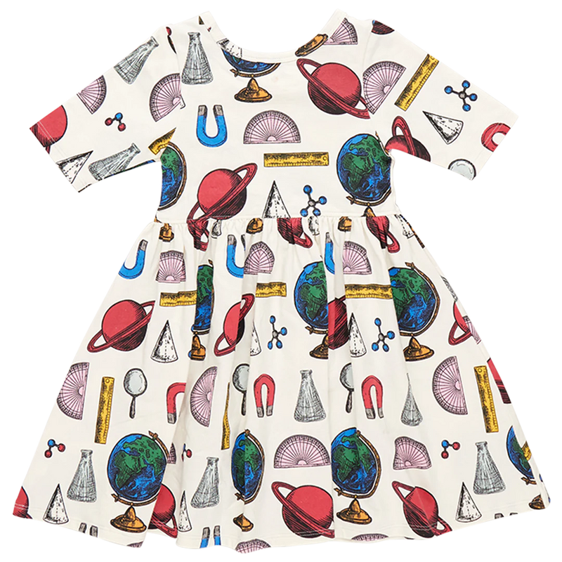 Girls Organic Steph Dress | Scholar Doodle