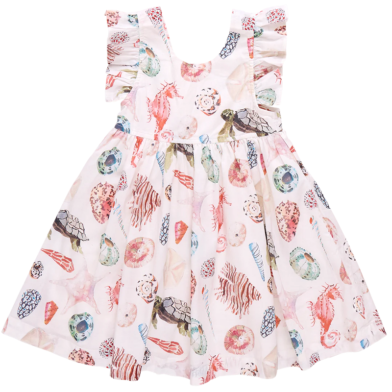 Girls Liv Dress | Watercolor Shells