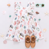 Girls Liv Dress | Watercolor Shells