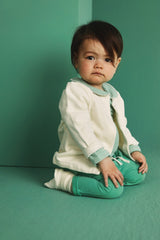 Baby Collar Onesie | Bright Green + Cream