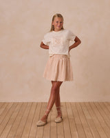 Smocked V Mini Skirt | Grapefruit