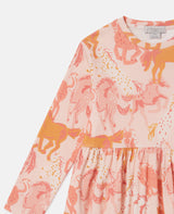 Horse Print Long-Sleeve Dress