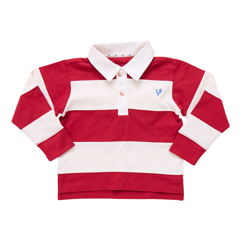 Boys Albert Rugby Shirt | Red & White