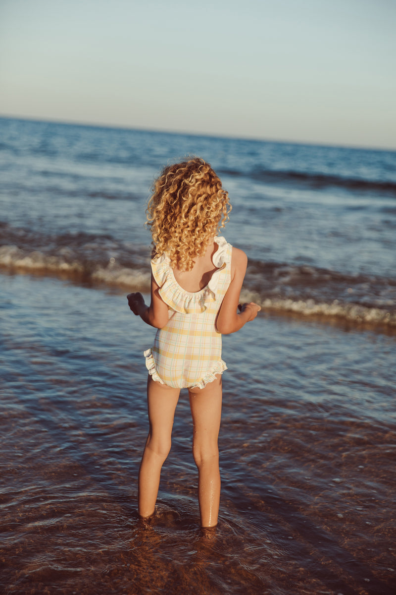 Bathing Suit Andrea | Yellow Positano Checks