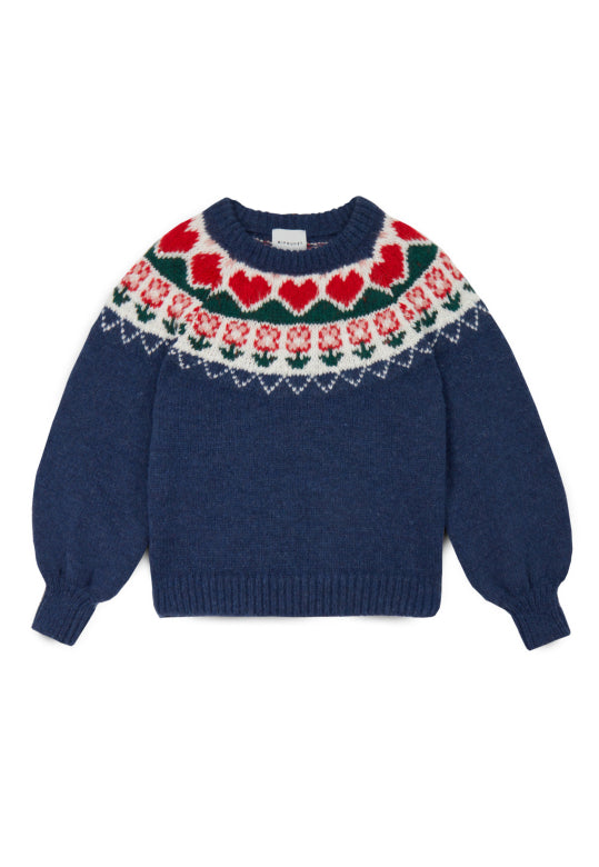 Greta Nordic Sweater | Dark Blue