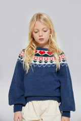 Greta Nordic Sweater | Dark Blue