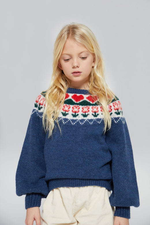 Greta Nordic Sweater | Dark Blue