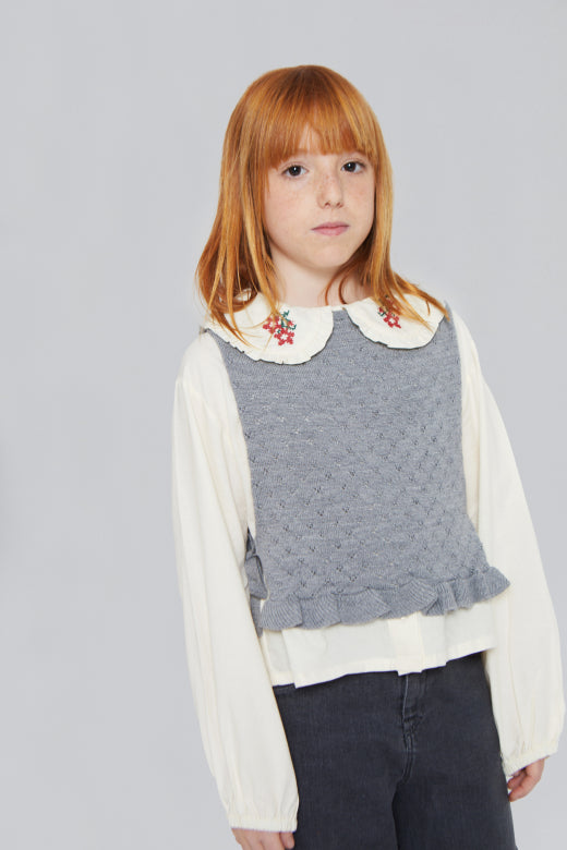 Felicia Flower Blouse | Ecru