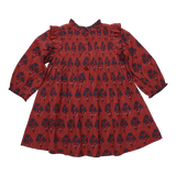 Girls Jaipur Dress | Red Autumn Strawflower