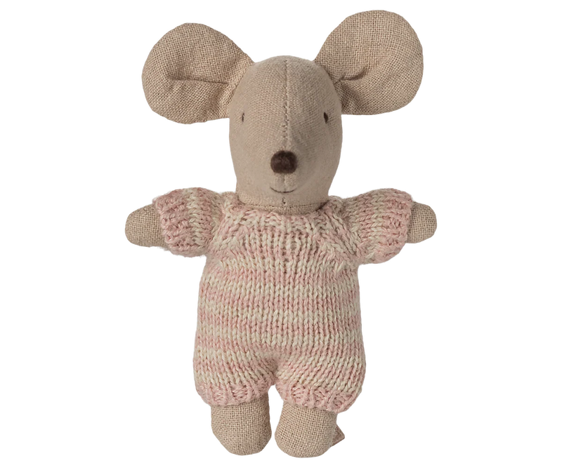 Baby Mouse in Carry Cot | Rose