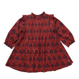 Girls Jaipur Dress | Red Autumn Strawflower