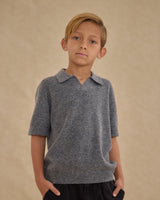 Knit Polo | Heathered Grey