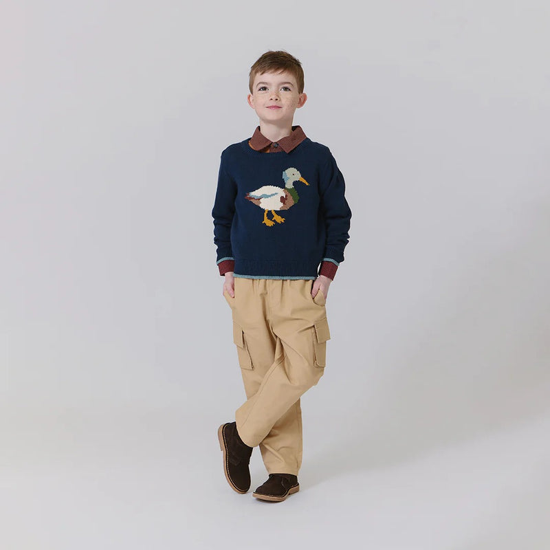 Boys Oliver Sweater | Navy Mallard