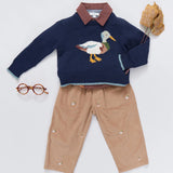 Baby Boys Oliver Sweater | Navy Mallard