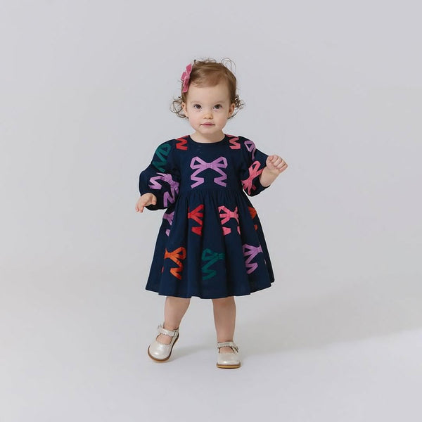 Baby Girls Brooke Dress Set | Multi Bow Applique