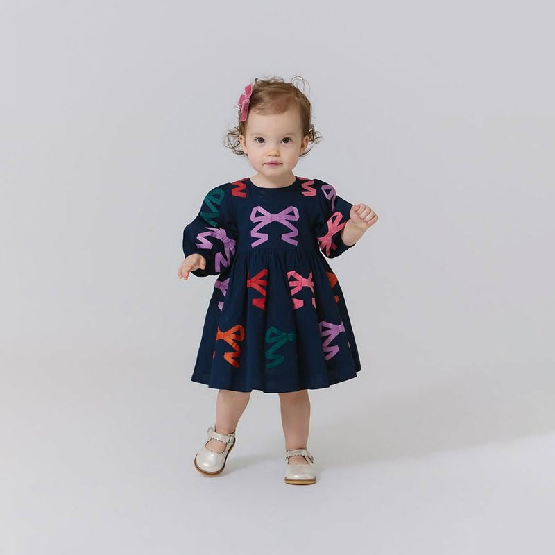 Baby Girls Brooke Dress Set | Multi Bow Applique