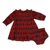 Baby Girls Jaipur Dress Set | Red Autumn Strawflower