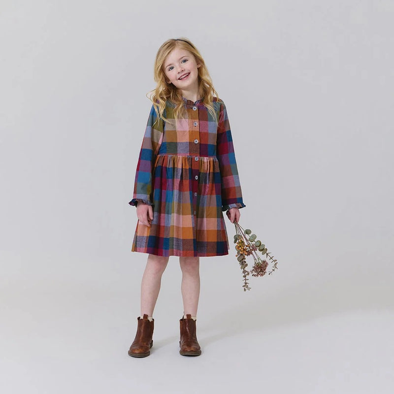 Girls Autumn Dress  | Harvest Check