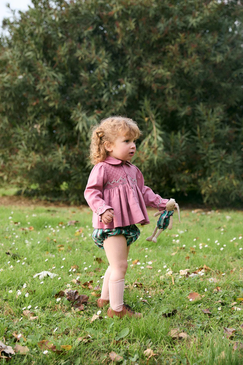 Mariana Rose Smocked Embroidered Blouse and Bloomer Set