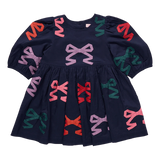 Girls Brooke Dress | Multi Bow Applique