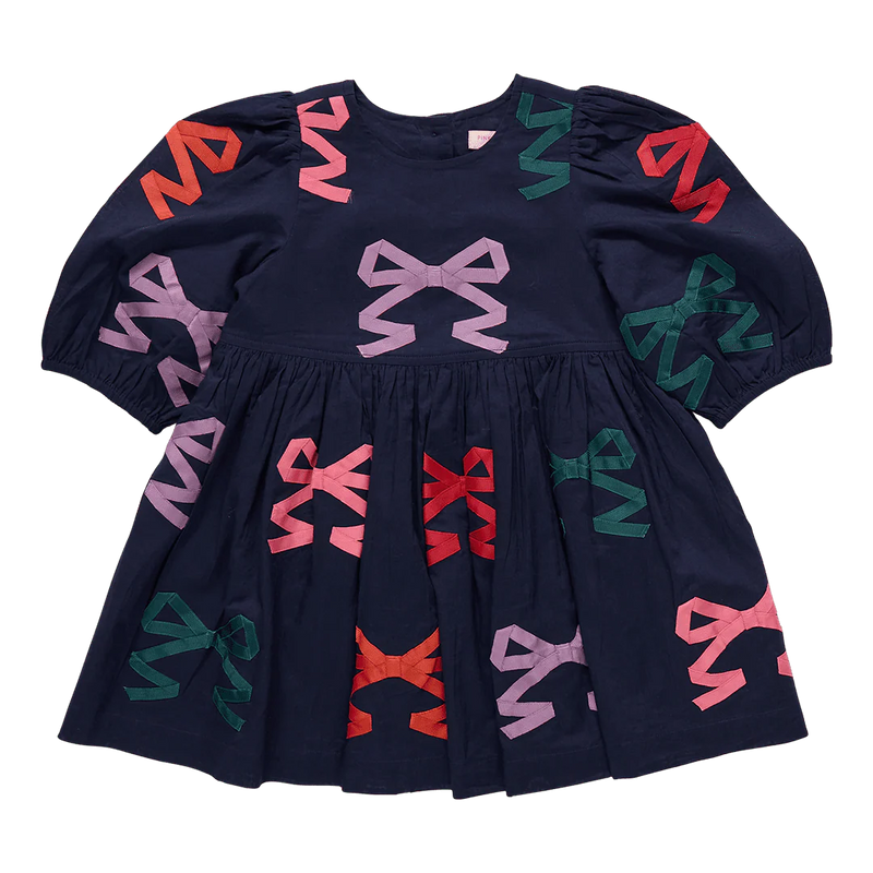 Girls Brooke Dress | Multi Bow Applique