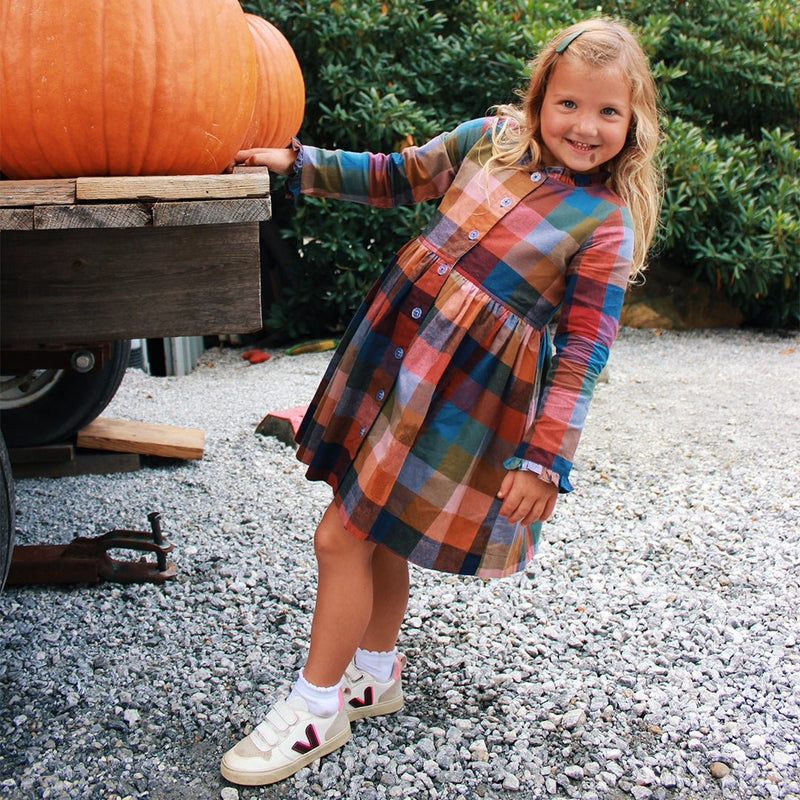 Girls Autumn Dress  | Harvest Check