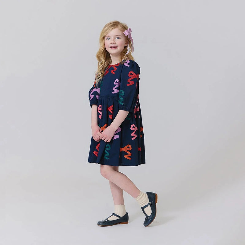 Girls Brooke Dress | Multi Bow Applique