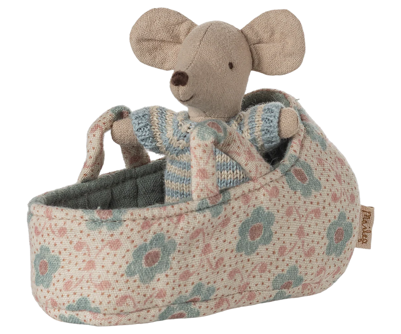 Baby Mouse in Carry Cot | Blue