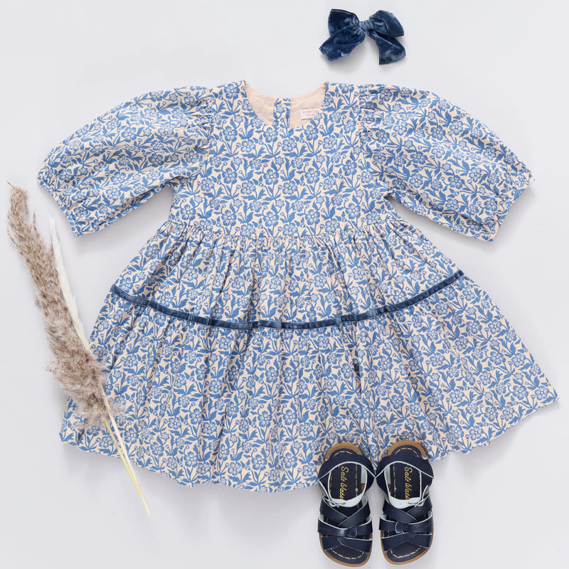 Girls Maribelle Dress | Blue Climbing Floral