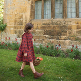 Girls Jaipur Dress | Red Autumn Strawflower