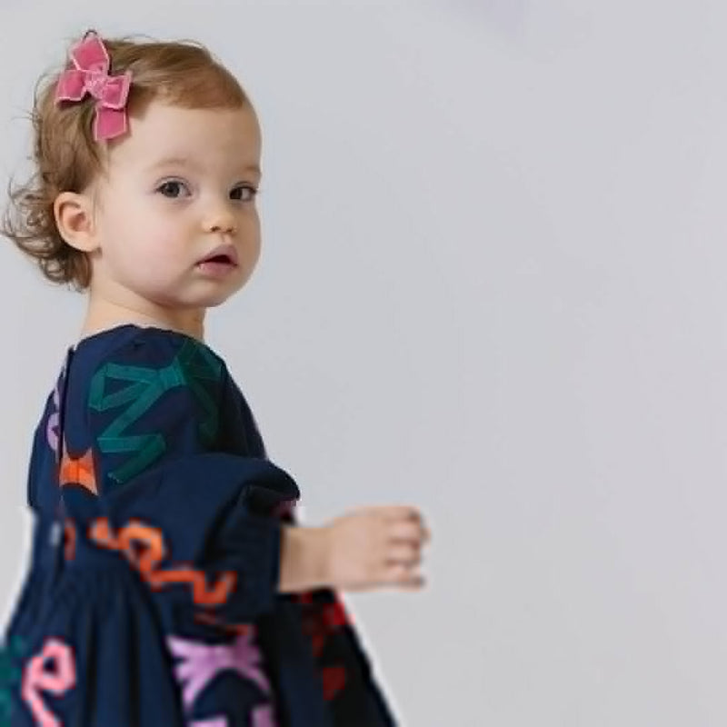 Baby Girls Brooke Dress Set | Multi Bow Applique