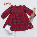 Girls Jaipur Dress | Red Autumn Strawflower