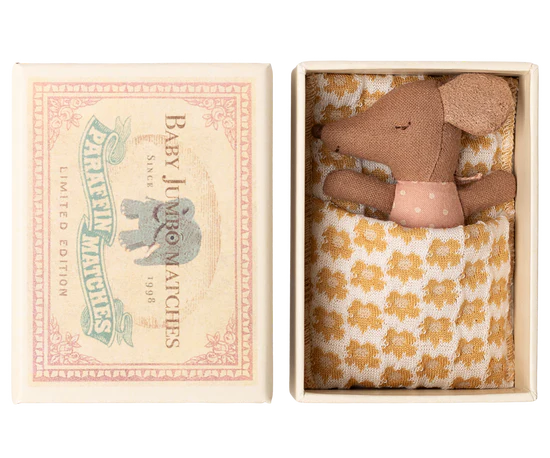 Sleepy Wakey Baby Mouse in Matchbox | Rose