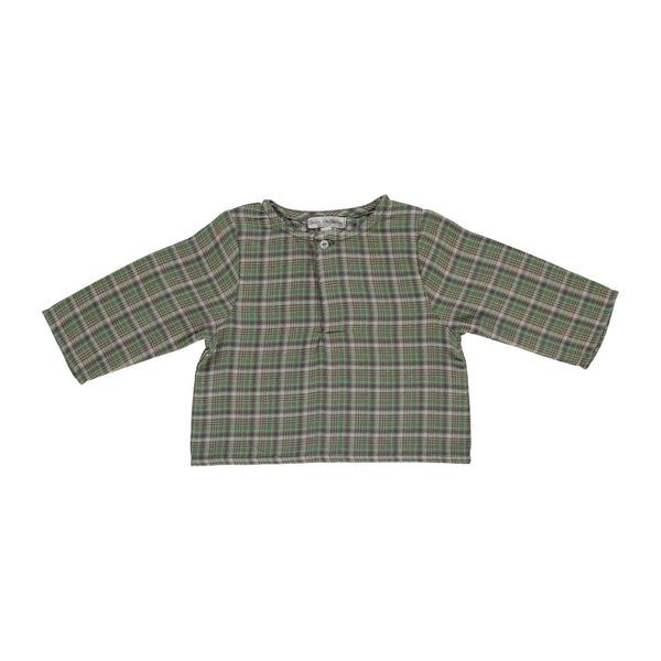 Jean Baby Shirt | Green Tartan Check