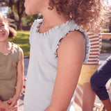 Joy Ruffle Rib Tank | Navy