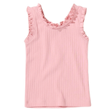 Joy Ruffle Rib Tank | Pink