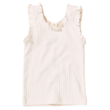 Joy Ruffle Rib Tank | Cream