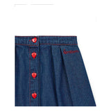 Denim Skirt w. Heart Buttons