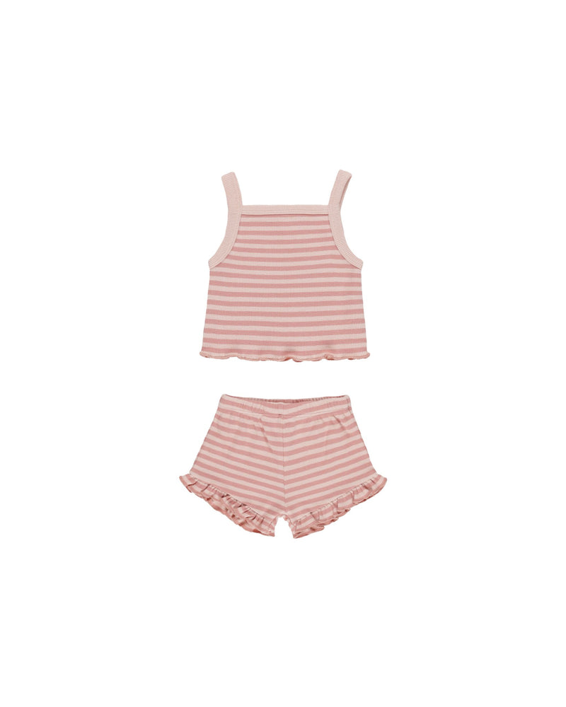 Evie Tank + Shortie Set | Pink Stripe