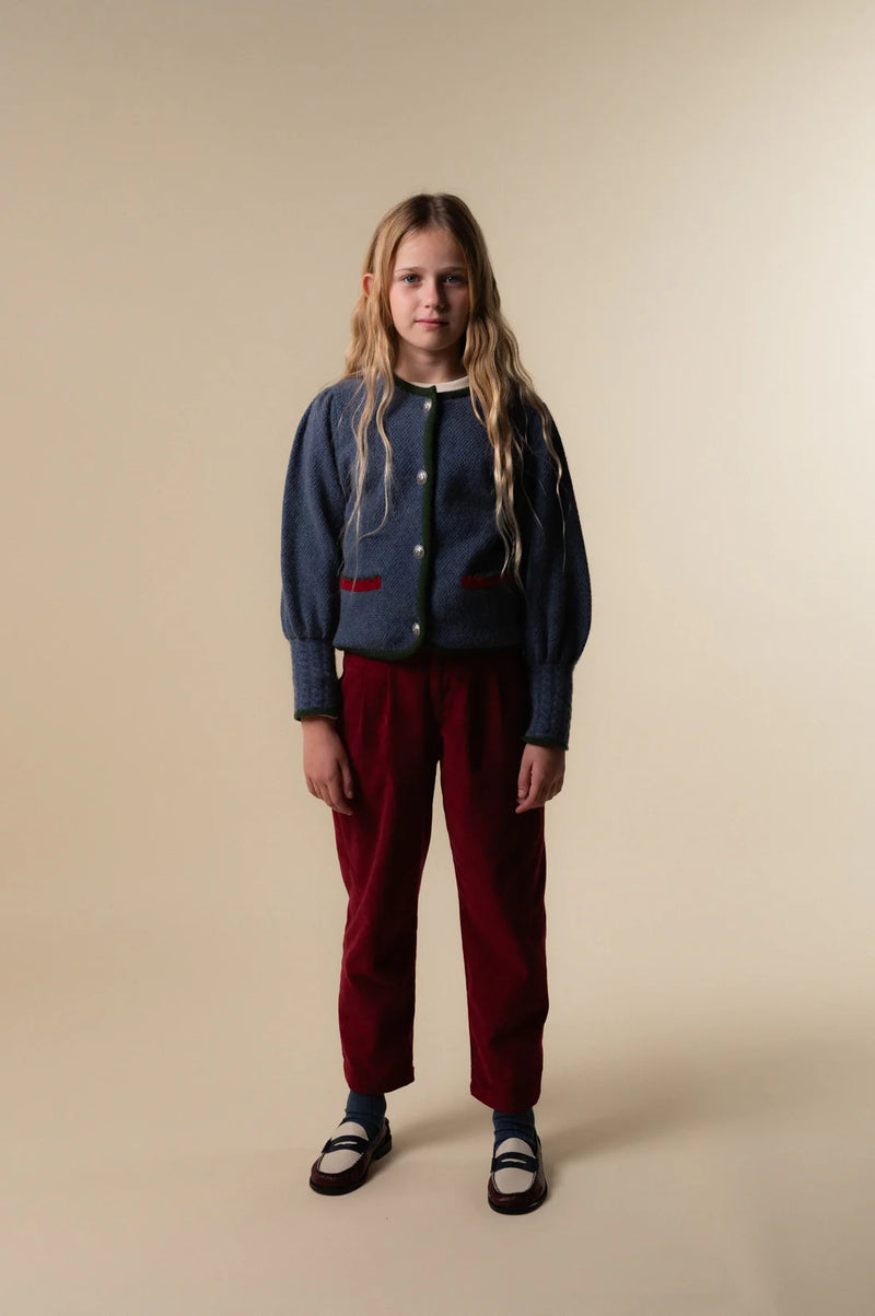 Burgundy Corduroy Pleated Pants