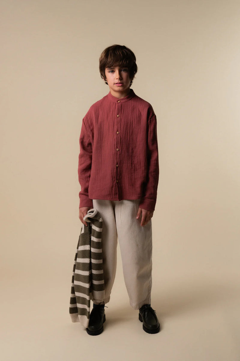 Bambula Marsala Mao Shirt Kids