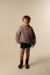 Green Antique Velvet Short Pants Kids