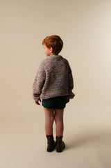 Green Antique Velvet Short Pants Kids