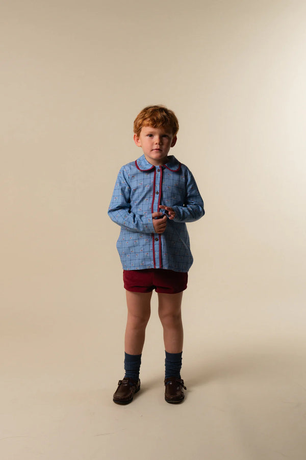 Burgundy Corduroy Short Pants Kids