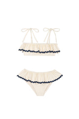 Lia Swimsuit | Ecru / Navy