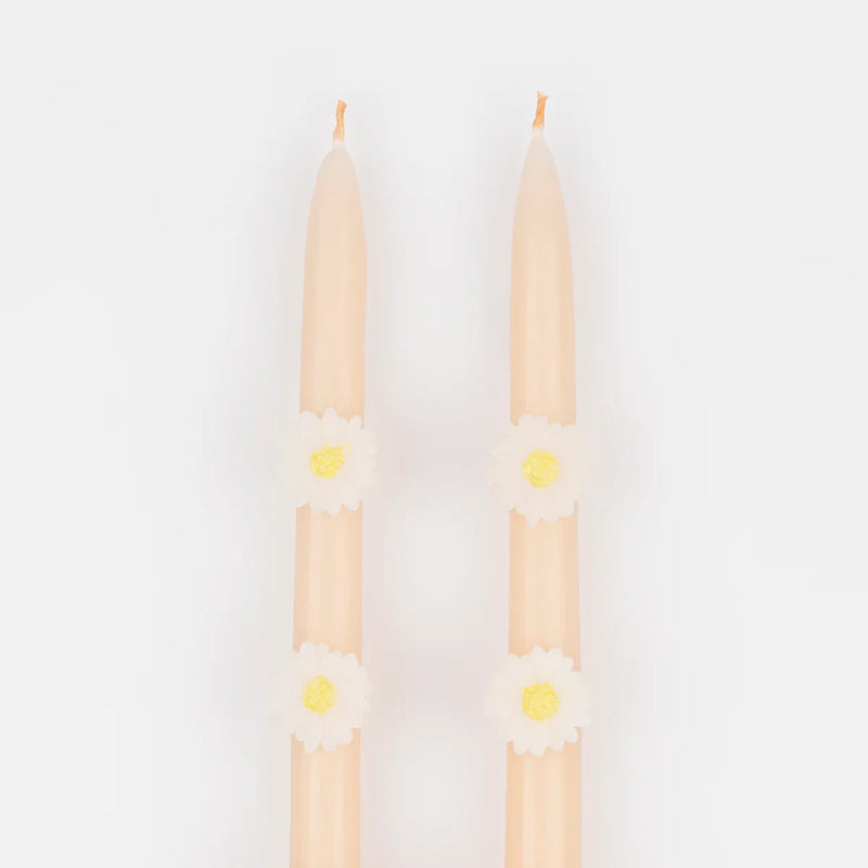 Pink Daisy Taper Candles