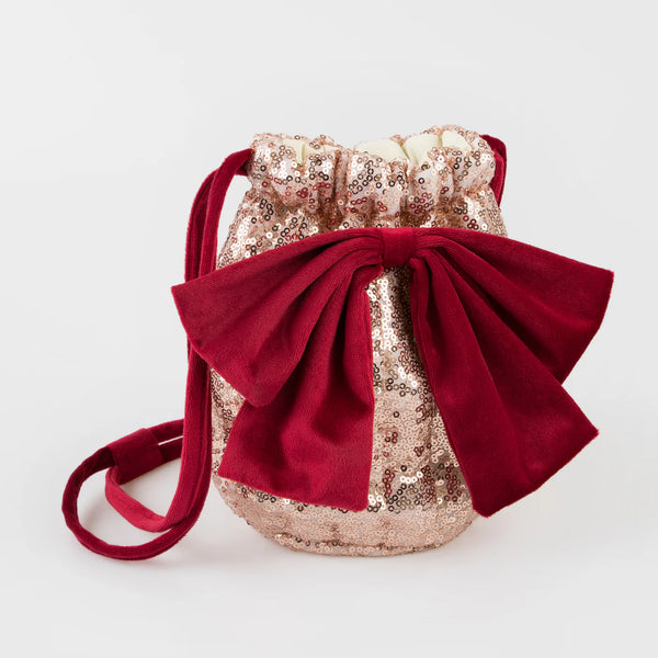 Pink Sequin Bow Bag