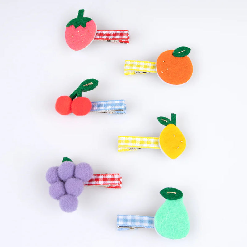 Fruit Hair Clips x6