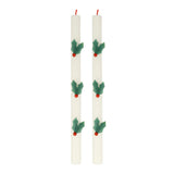 Holly Table Candles (x 2)